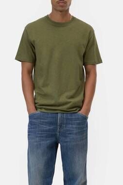 NEW CLOSED organic cotton classic slub short sleeve t-shirt in pine green